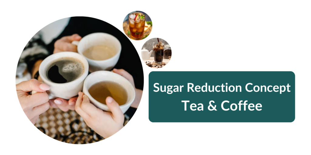 Sugar Reduction Concept tea & coffee
